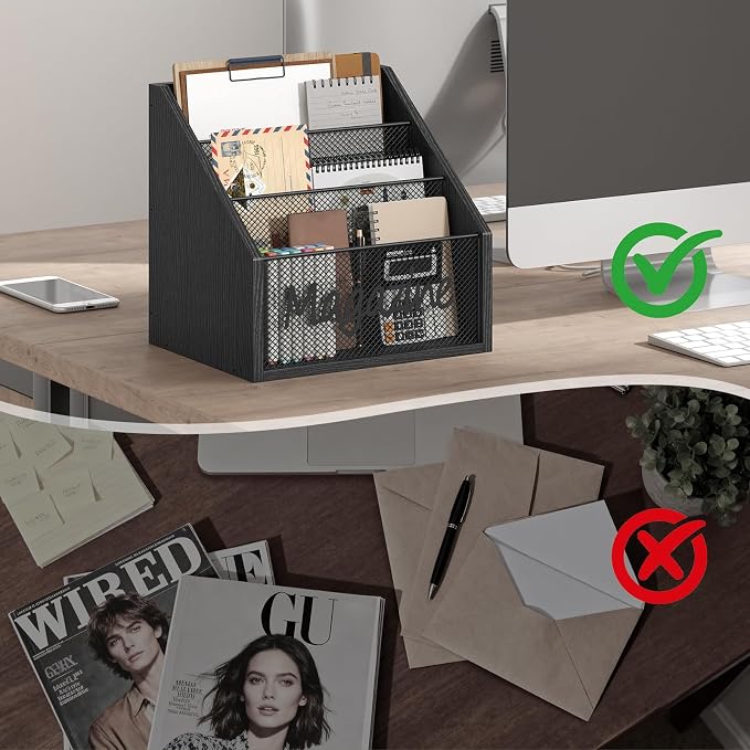 Magazine Holder, Wood Magazine Rack Floor, Mail Organizer Countertop, Magazine - Image 5