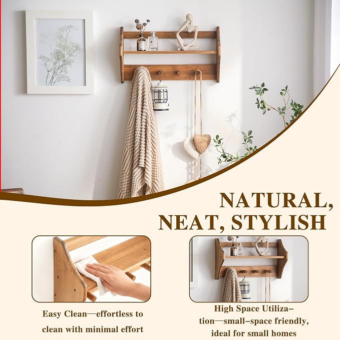 100% Solid Wood Wall Hooks - Image 4