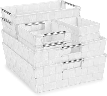 Sorbus Set of 9 Woven Storage Baskets – Mesh Hand-Woven Baskets by Sorbus