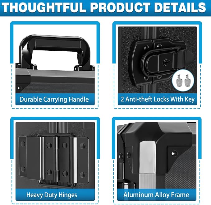 Miniatures Storage Case Miniatures Transport Case Aluminum Alloy Frame Display - Image 4