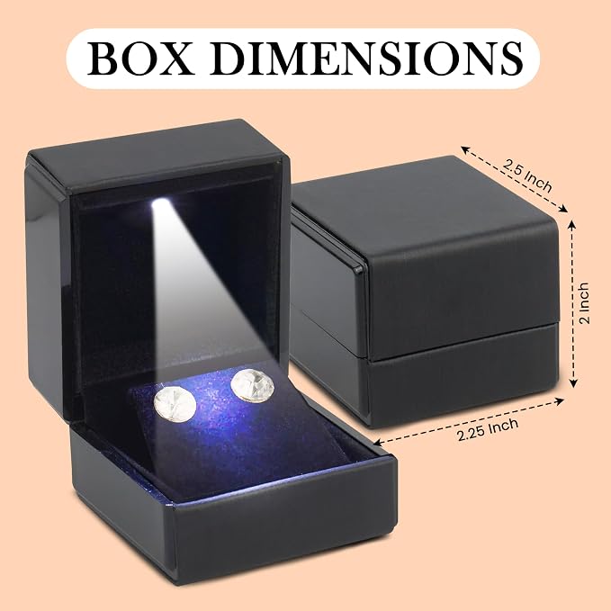 Novel Box Square Shaped Black Earring Box - Image 2