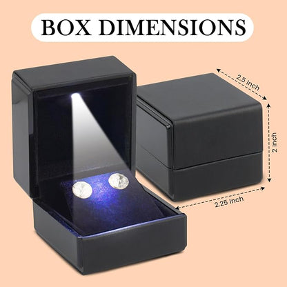 Novel Box Square Shaped Black Earring Box - Image 2