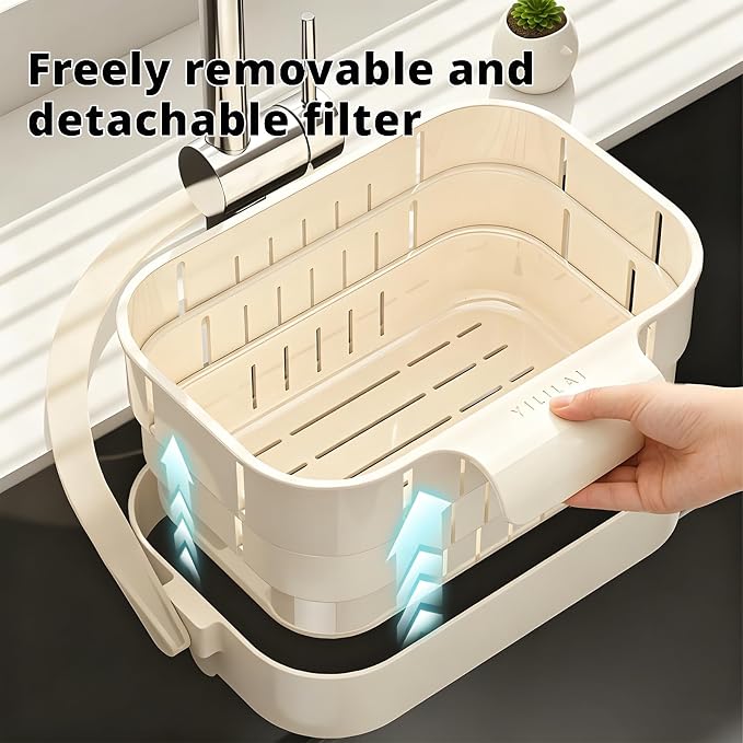 Foldable Hanging Sink Drain Basket Stretchable Kitchen Colander - Image 4