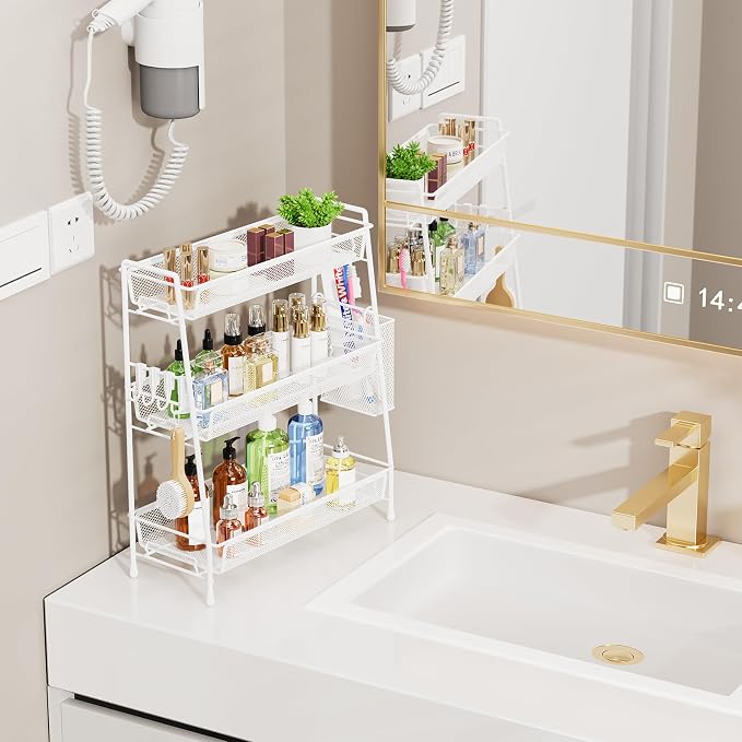 VITVITI 3-Tier Bathroom Organizer Countertop, Metal Wire Mesh Bathroom Counter - Image 3
