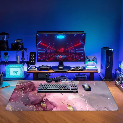 Pink Gaming Mouse Pad 35.4"x15.7"Desk Mat Anti-Slip Rubber Base & Durable - Image 9
