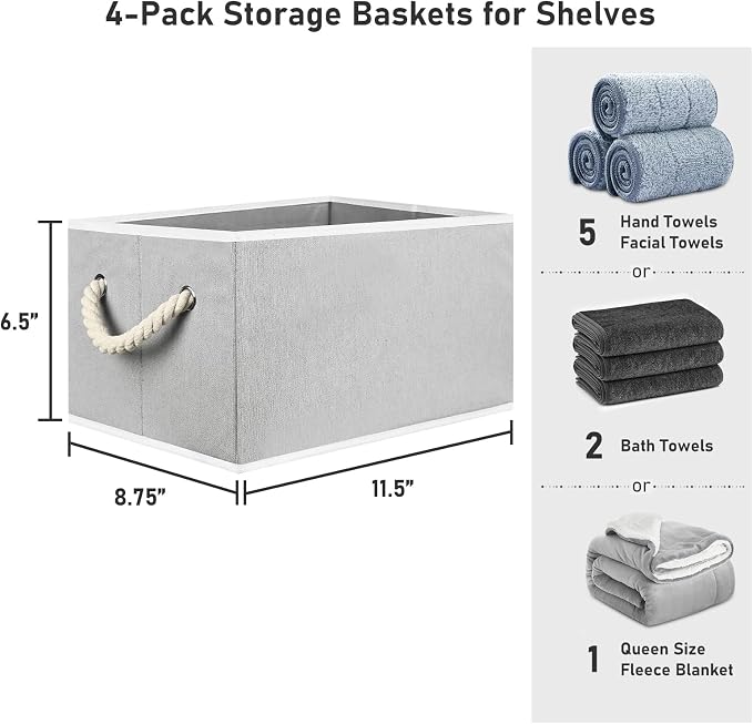 Closet Storage Bins, Linen Closet Organizers and Storage Basket - Image 7