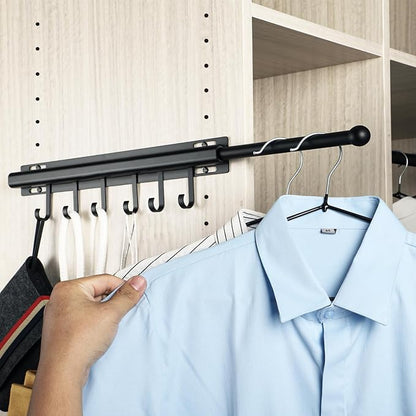 BaiNong Valet Rod for Closets Pull Out 16.5" Black by BaiNong