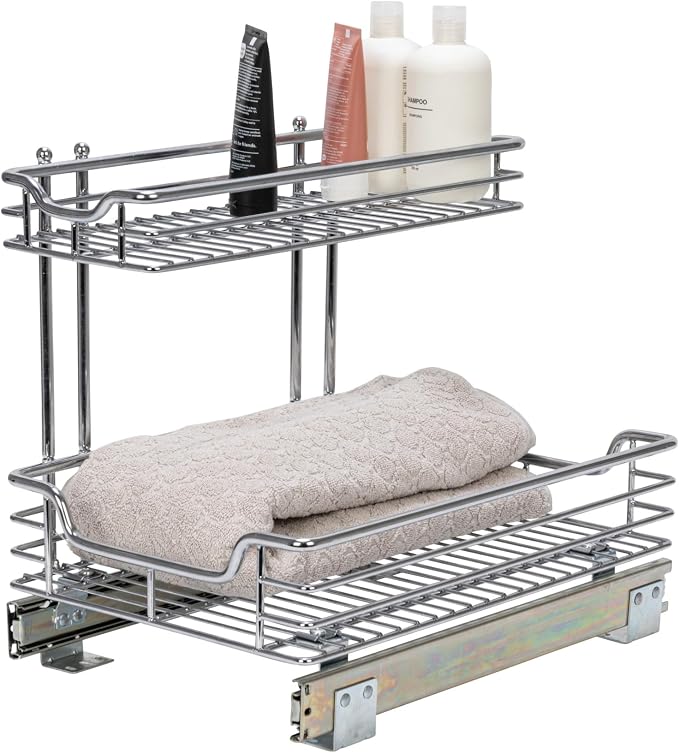 Household Essentials Glidez 2‑Tier Multipurpose Chrome‑Plated Steel by HouseholdEssentials