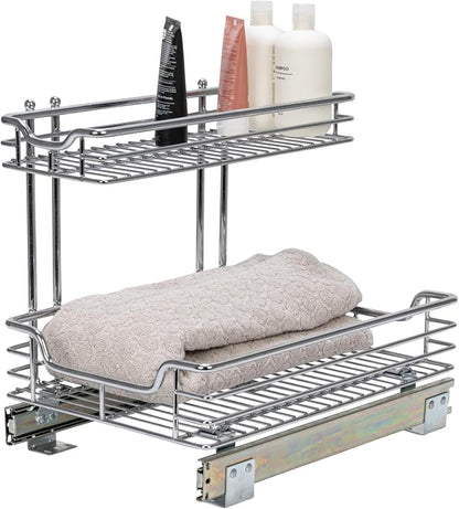 Household Essentials Glidez 2‑Tier Multipurpose Chrome‑Plated Steel by HouseholdEssentials