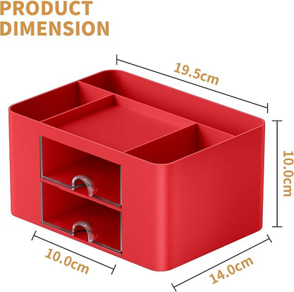 Marbrasse Pen Organizer with 2 Drawer, Desk Organizers and Accessories with 5 - Image 4