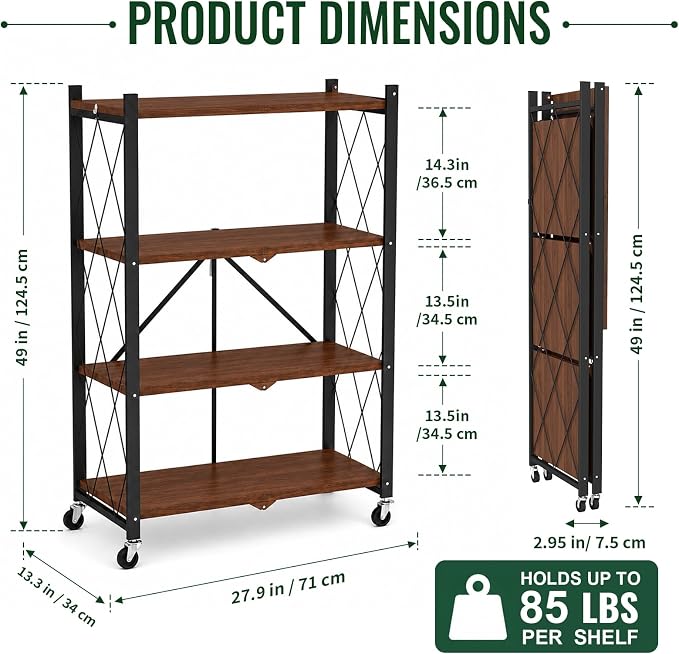 black leopard 4-Tier Foldable Shelf - Image 2