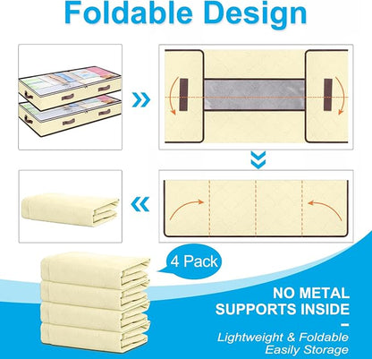 90L Under Bed Storage Containers, Closet Organizers and Storage Bins, Foldable - Image 5