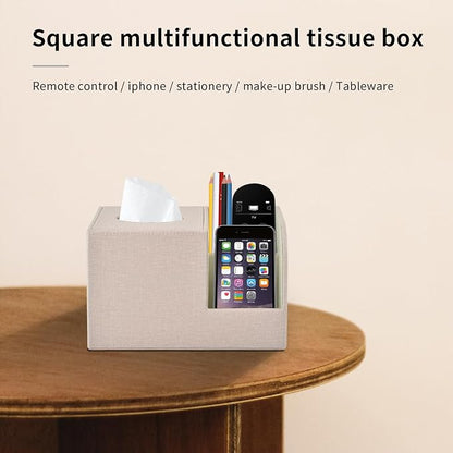 PU Leather Square Tissue Box Cover, Tissue Box - Image 7