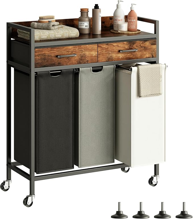 Herture Laundry Sorter 3 Section Laundry Hamper by Herture