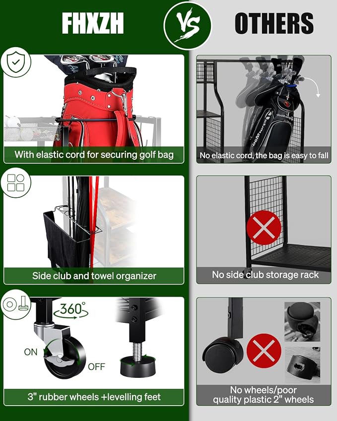 Golf Bags Storage Garage Organizer- Golf Bag Stand - Image 5