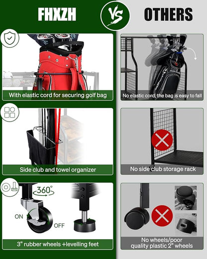Golf Bags Storage Garage Organizer- Golf Bag Stand - Image 5
