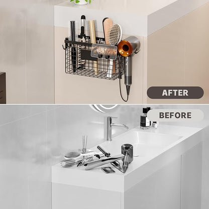 2 Pack Hair Tool Organizer, Adhesive Hair Dryer Holder Cabinet Door/Wall - Image 7