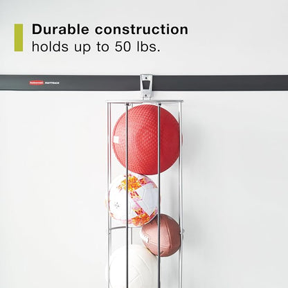 Rubbermaid Garage FastTrack Vertical Ball Rack Satin Nickel Wall Mounted - Image 3