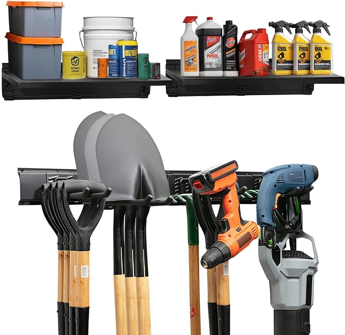 Heavy-Duty Garage Wall Storage System | Wall Mounted Tool Organizer Rack by Tidyme