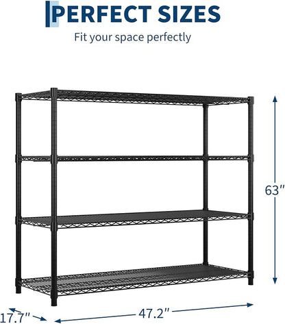 Garvee 4-Tier Wire Shelving 2560LBS Heavy Duty Storage Shelves Garage Rack | - Image 2
