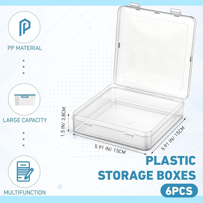 Jetec 6 Pieces Mini Plastic Clear Beads Storage Containers Box - Image 2