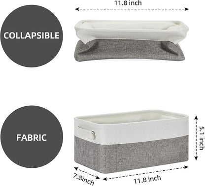 HNZIGE Small Organizer Bins for Shelf, Small Fabric Collapsible Baskets for - Image 3
