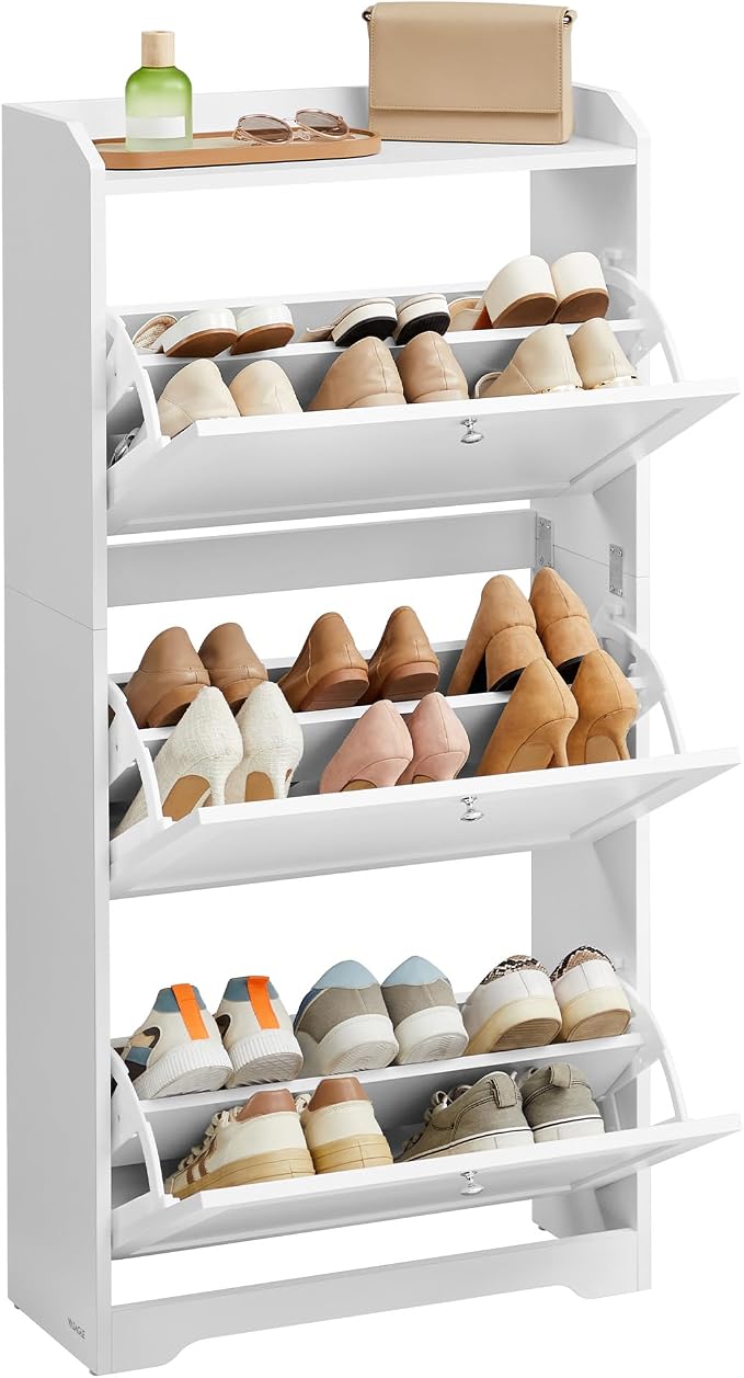 VASAGLE Shoe Organizer, Adjustable Dividers, Cloud White | Adjustable and by Unknown