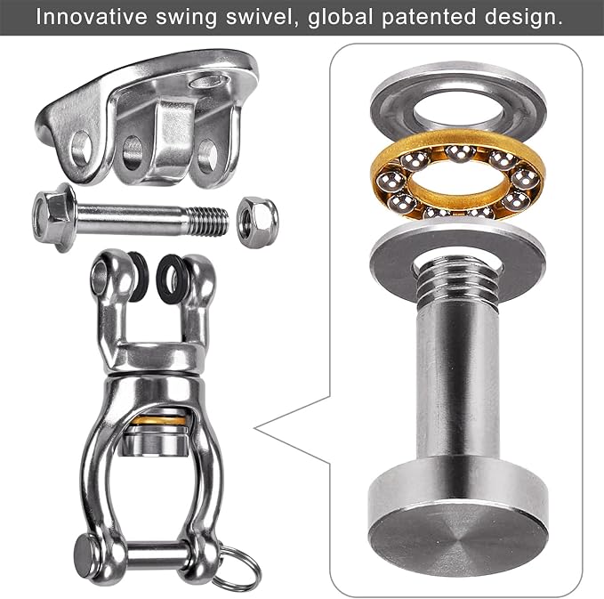 SELEWARE Heavy Duty Bearing Swivel Swing Hanger Stainless Steel Swing Hooks | - Image 2