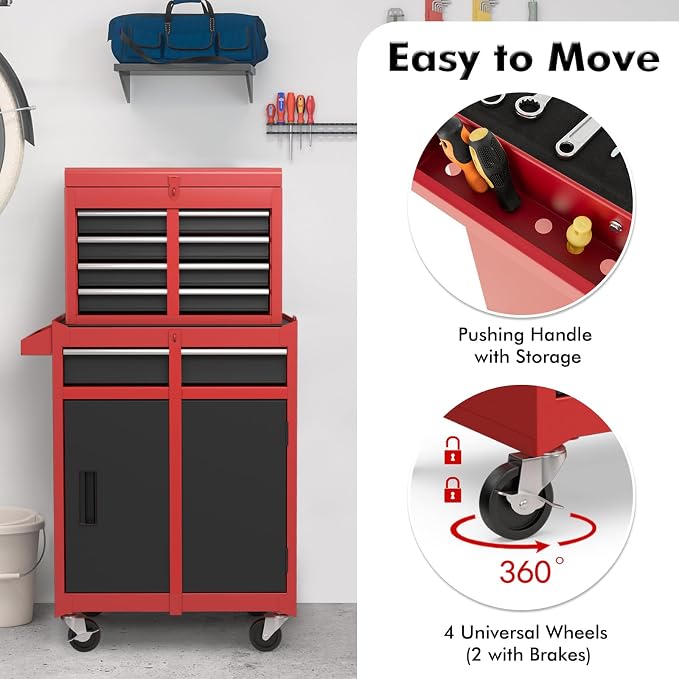Goplus Tool Chest, 5 Drawers Rolling Tool Cabinet - Image 5