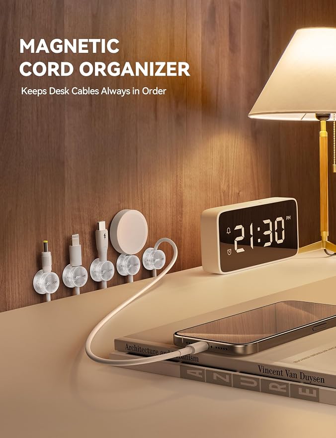 9 Pack Cable Management Cord Holder Organizer, JOYROOM Magnetic Cable Clips - Image 2