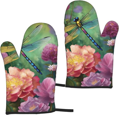Oven Mitts Set of 2 Dragonfly Garden Spring Oven Glove Heat Resistant 500â„‰ - Image 9