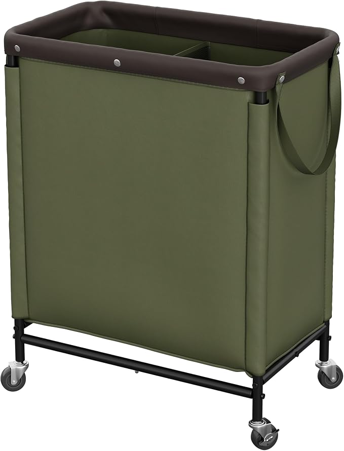StorageWorks Laundry Hamper 2 Section, 100L Rolling Laundry Sorter Cart by StorageWorks