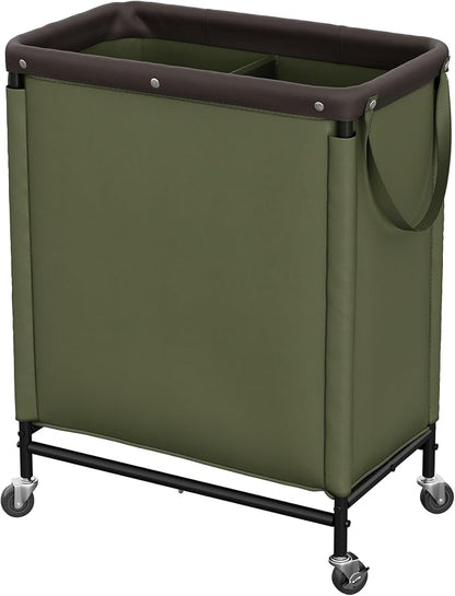 StorageWorks Laundry Hamper 2 Section, 100L Rolling Laundry Sorter Cart by StorageWorks