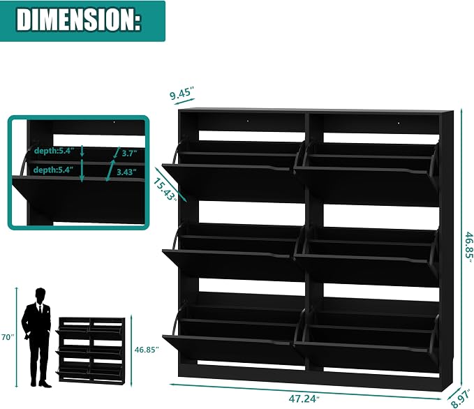 Xixini Shoe Storage Cabinet for Entryway - Image 2