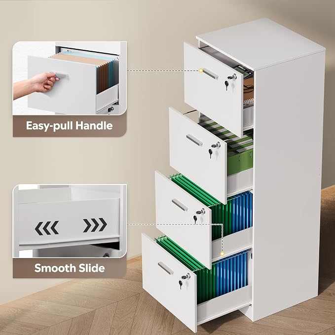 DEVAISE 4 Drawer Vertical File Cabinet, Wood Filing Cabinet - Image 7