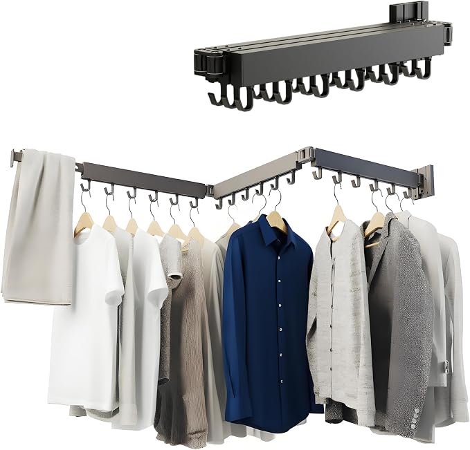 SVELTHOME Clothes Drying Rack Wall Mounted, Foldable Laundry Drying Rack by Unknown