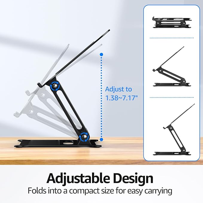 Urmust Laptop Notebook Stand Holder Adjustable Laptop Stand Portable Computer - Image 4