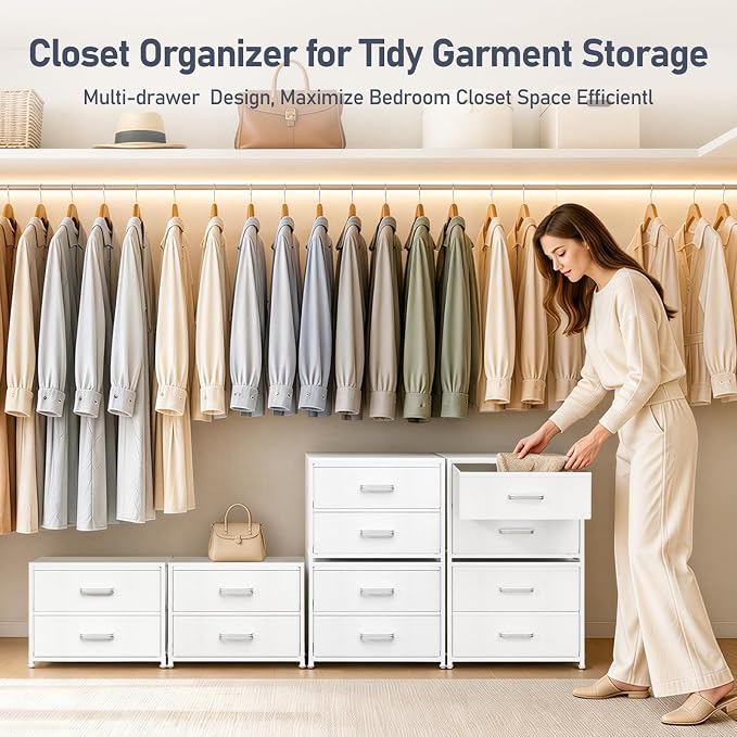 DIMJ Stackable Storage Drawers for Closet Organizers and Storage - Image 3