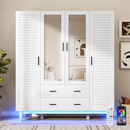 jiteentarou 4 Door Armoire Wardrobe Closet Cabinet - Image 3