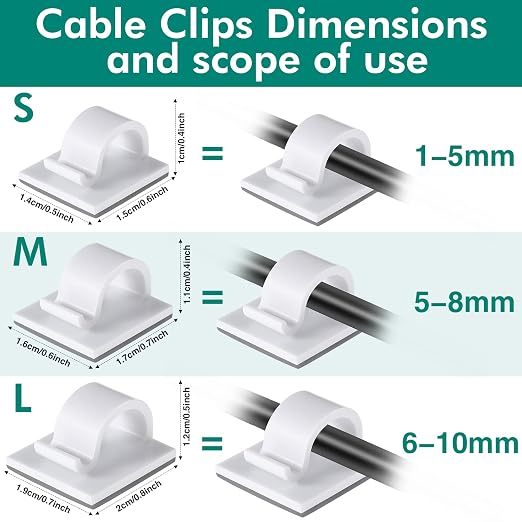 Namalu 60 Pieces Mini Cable Clips Hooks Christmas Light Clips Self Adhesive - Image 2