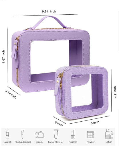 Travel Clear Makeup Bag Set, TSA Approved Cosmetic Bag Case - Image 5