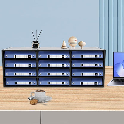 12 Compartments Literature Organizer, Desktop File Sorter Mail Center Paper - Image 3