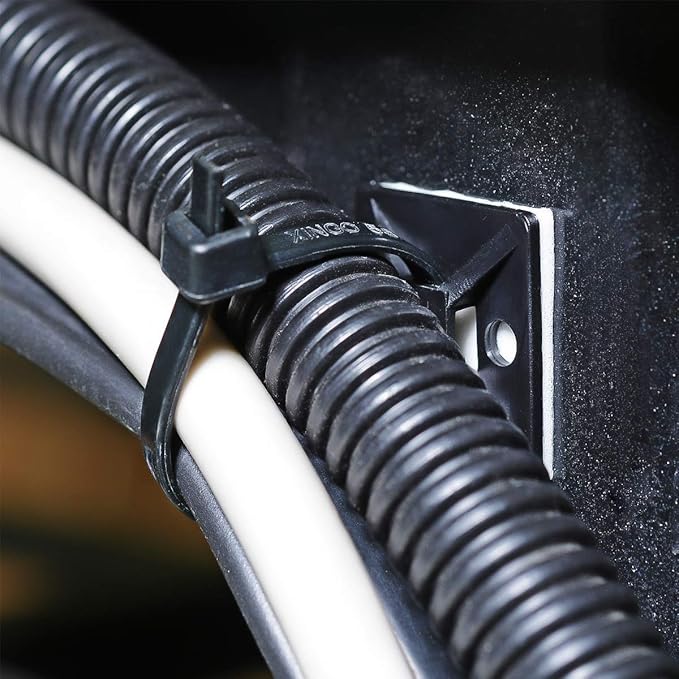 XHF 3/4" Strong Back-Glue Self Adhesive Black Cable Zip Tie Mounts 100pcs - Image 5