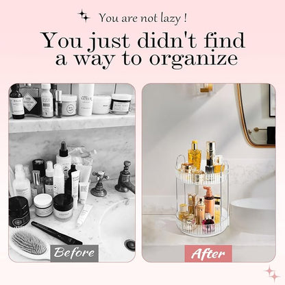 Rotating Makeup Organizer, 360° Spinning Makeup Storage Holder Rack, Dresser - Image 4