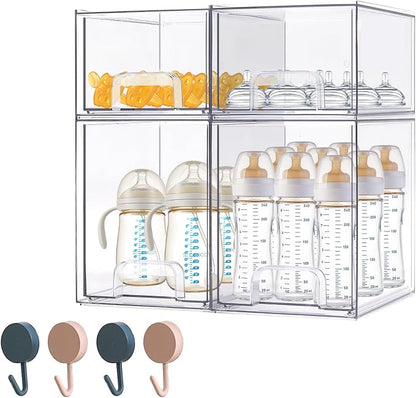 Baby Bottle Organizer with Hooks by Zebrater