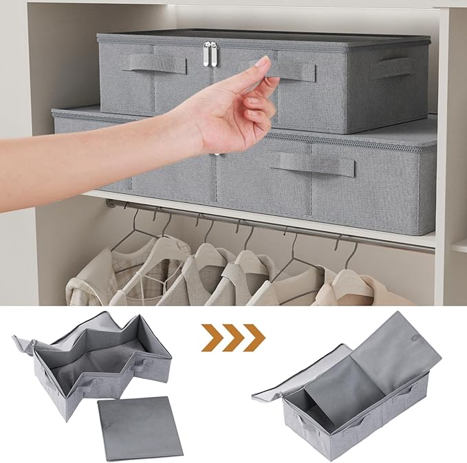Underbed Storage Box, Foldable Bed Sheet Organizer, Cube Bags Container - Image 7