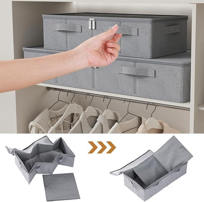 Underbed Storage Box, Foldable Bed Sheet Organizer, Cube Bags Container - Image 7