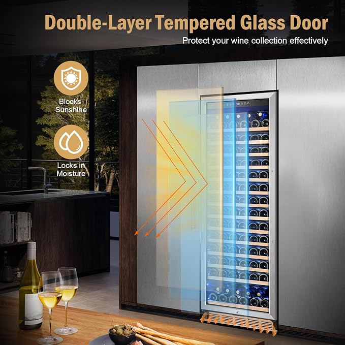 Wine Fridge Freestanding, 173 Bottles 24 Inch Wine Cooler Refrigerator - Image 6