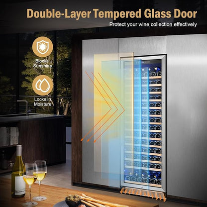 Wine Fridge Freestanding, 173 Bottles 24 Inch Wine Cooler Refrigerator - Image 6