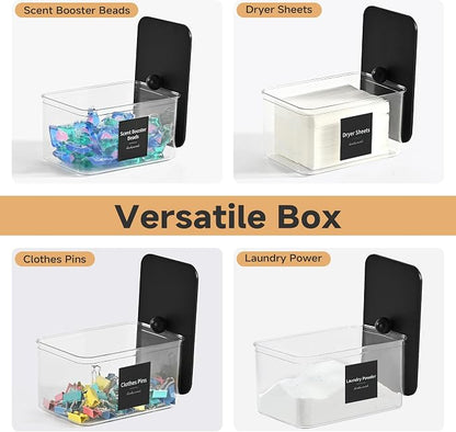 Glass Laundry Pods Container & Acrylic Dryer Sheet Holder - Image 8